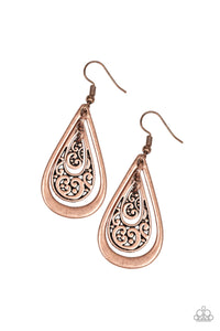 Paparazzi "Teardrop Tourist" Copper Earrings Paparazzi Jewelry