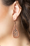 Paparazzi "Teardrop Tourist" Copper Earrings Paparazzi Jewelry