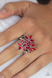 Paparazzi "Gardenia Grandeur" Red Ring Paparazzi Jewelry