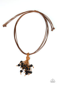 Paparazzi "Tassel Trek" Black Necklace Unisex Paparazzi Jewelry