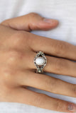 Paparazzi VINTAGE VAULT "Definitely DOT" White Ring Paparazzi Jewelry