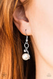 Paparazzi "Love Story" White BLOCKBUSTER Necklace & Earring Set Paparazzi Jewelry