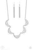 Paparazzi "Lunar Lights" FASHION FIX Silver Necklace & Earring Set Paparazzi Jewelry