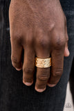 Paparazzi VINTAGE VAULT "Self-Made Man" Gold Mens Ring Paparazzi Jewelry