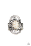 Paparazzi VINTAGE VAULT "Oracle Oasis" White Ring Paparazzi Jewelry
