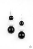 Paparazzi "Material World " Multi White & Black Bead SIlver Hook Earrings Paparazzi Jewelry