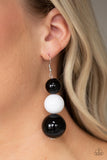 Paparazzi "Material World " Multi White & Black Bead SIlver Hook Earrings Paparazzi Jewelry