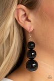 Paparazzi "Material World " Black Bead SIlver Hook Earrings Paparazzi Jewelry