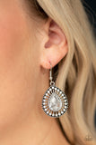 Paparazzi VINTAGE VAULT "Limo Service" White Earrings Paparazzi Jewelry