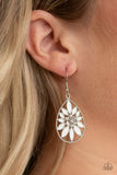 Paparazzi "Floral Morals" White Earrings Paparazzi Jewelry