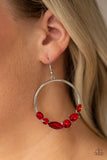 Paparazzi "Legendary Luminescence" Red Earrings Paparazzi Jewelry