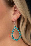 Paparazzi "Sagebrush Sunsets" Blue Turquoise Stone Silver Teardrop Earrings Paparazzi Jewelry