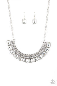 Paparazzi VINTAGE VAULT "Killer Knockout" White Necklace & Earring Set Paparazzi Jewelry