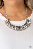 Paparazzi VINTAGE VAULT "Killer Knockout" White Necklace & Earring Set Paparazzi Jewelry