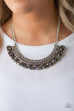 Paparazzi VINTAGE VAULT "Killer Knockout" Silver Necklace & Earring Set Paparazzi Jewelry