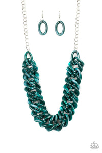 Paparazzi "Comin in Haute" Green Necklace & Earring Set Paparazzi Jewelry