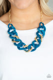 Paparazzi "I Have A HAUTE Date" Blue Necklace & Earring Set Paparazzi Jewelry