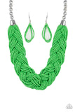 Paparazzi "The Great Outback" Green 026XX Necklace & Earring Set Paparazzi Jewelry
