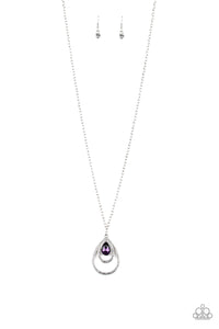 Paparazzi VINTAGE VAULT "Teardrop Drama" Purple Necklace & Earring Set Paparazzi Jewelry