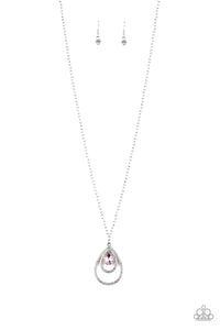 Paparazzi VINTAGE VAULT "Teardrop Drama" Pink Necklace & Earring Set Paparazzi Jewelry