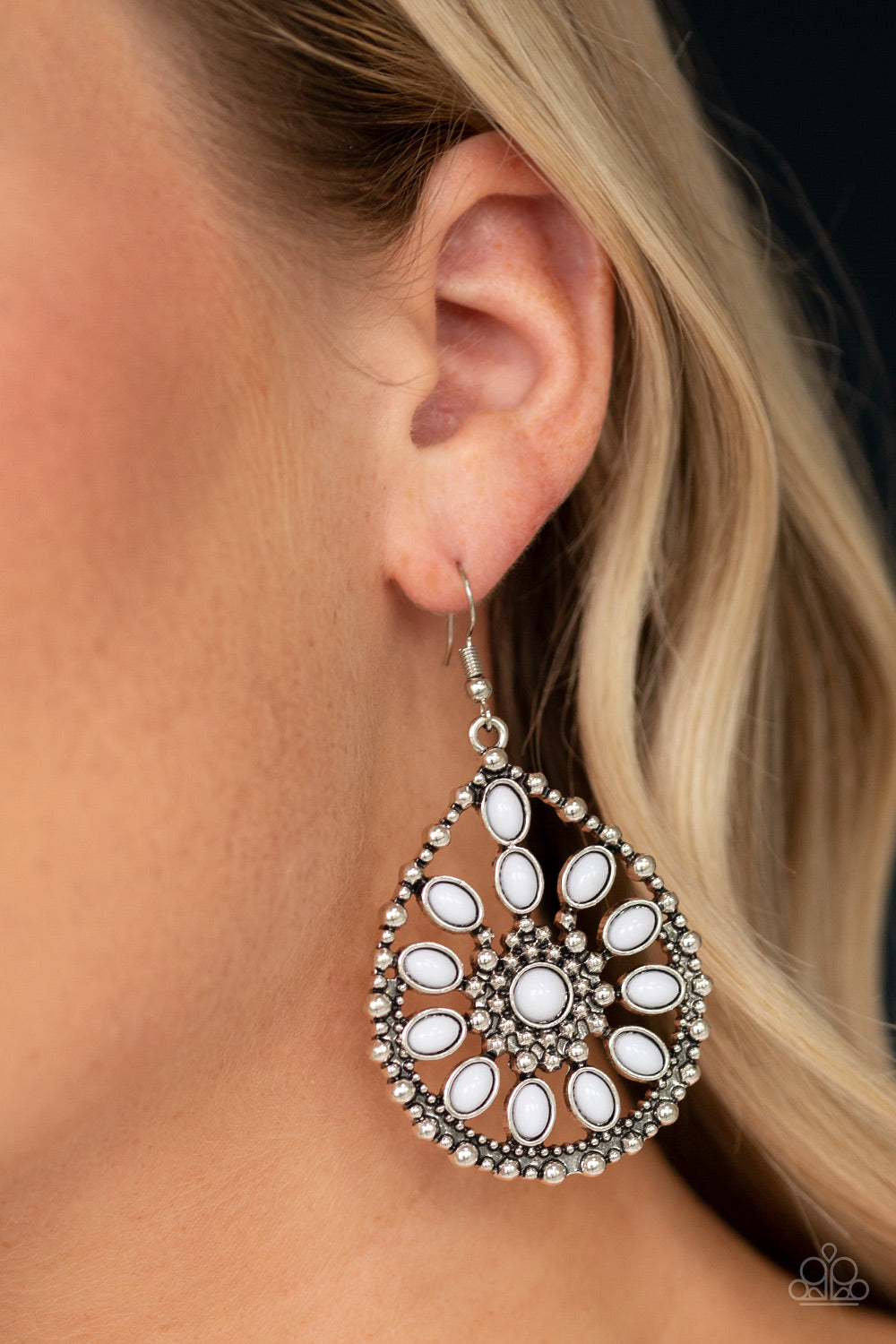 Paparazzi sale white earrings