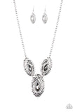 Paparazzi VINTAGE VAULT "Metro Mystique" Silver Necklace & Earring Set Paparazzi Jewelry