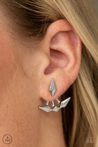 Paparazzi "Metal Origami" Silver Post Earrings Paparazzi Jewelry
