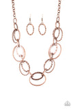 Paparazzi "Bend OVAL Backwards" Copper Necklace & Earring Set Paparazzi Jewelry