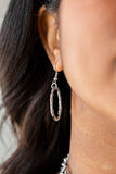 Paparazzi "Bend OVAL Backwards" Silver Necklace & Earring Set Paparazzi Jewelry