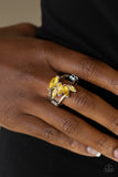 Paparazzi "Rhinestone Stunner" Yellow Ring Paparazzi Jewelry