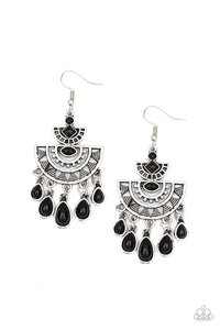 Paparazzi VINTAGE VAULT "SOL Searching" Black Earrings Paparazzi Jewelry