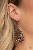 Paparazzi "Flowering Finery" Copper Earrings Paparazzi Jewelry