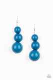 Paparazzi "Material World " Blue Bead SIlver Hook Earrings Paparazzi Jewelry