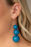 Paparazzi "Material World " Blue Bead SIlver Hook Earrings Paparazzi Jewelry