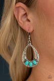 Paparazzi "Terra-Terrific" Blue Turquoise Stone Silver Teardrop Earrings Paparazzi Jewelry