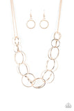 Paparazzi "Space Walk" Rose Gold Necklace & Earring Set Paparazzi Jewelry