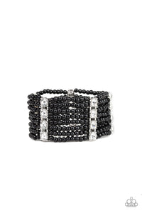 Paparazzi "Get In Line" Black Bracelet Paparazzi Jewelry