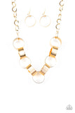 Paparazzi "Big Hit" Gold Necklace & Earring Set Paparazzi Jewelry