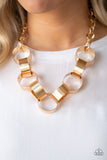 Paparazzi "Big Hit" Gold Necklace & Earring Set Paparazzi Jewelry