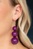 Paparazzi "Material World " Purple Bead SIlver Hook Earrings Paparazzi Jewelry