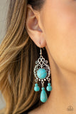 Paparazzi "Stone Bliss" Blue Earrings Paparazzi Jewelry