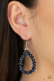 Paparazzi "Pearl Spectacular" Blue Pearl Silver Teardrop Hoop Earrings Paparazzi Jewelry