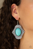 Paparazzi "Easy As PIONEER" Blue Turquoise Earrings Paparazzi Jewelry