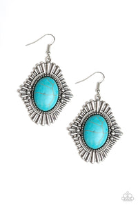 Paparazzi "Easy As PIONEER" Blue Turquoise Earrings Paparazzi Jewelry