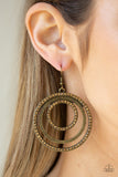 Paparazzi "Rippling Refinement" Brass Frame Rhinestone Multi Hoop Earrings Paparazzi Jewelry