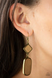 Paparazzi "You WOOD Be So Lucky" Brass Frame Wooden Earrings Paparazzi Jewelry