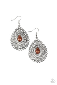 Paparazzi "Glamour Grandeur" Brown Earrings Paparazzi Jewelry