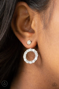 Paparazzi "Diamond Halo" White Post Earrings Paparazzi Jewelry