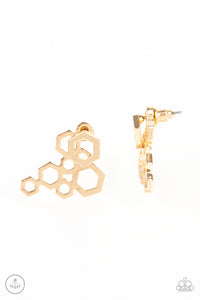 Paparazzi "Six-Sided Shimmer" Gold Post Earrings Paparazzi Jewelry