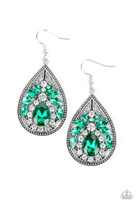 Paparazzi "Candlelight Sparkle" Green Earrings Paparazzi Jewelry